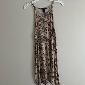 Beige Paisley Shift Dress